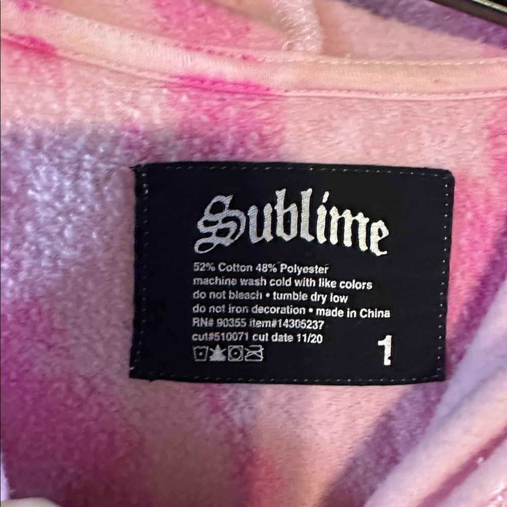 Pink Tie-Dye Sublime Hoodie 2020 1 - Picture 3 of 6